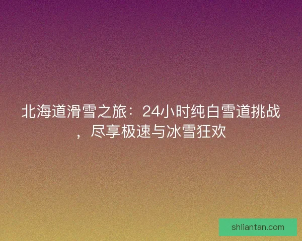北海道滑雪之旅：24小时纯白雪道挑战，尽享极速与冰雪狂欢